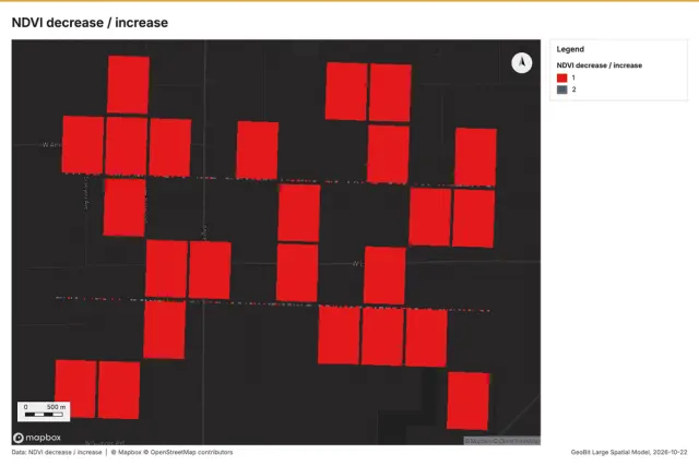 NDVI decrease / increase