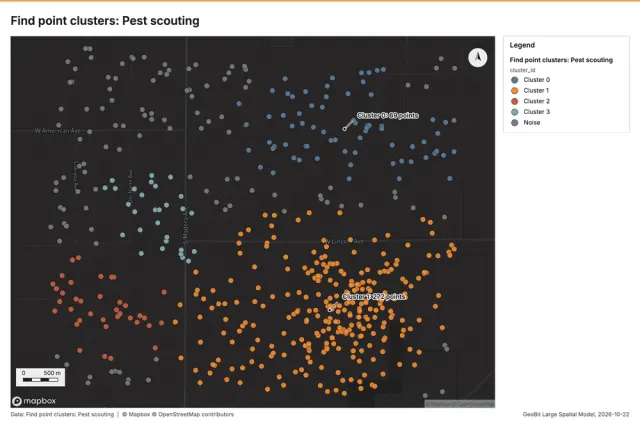 Find point clusters: Pest scouting