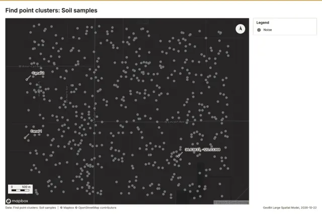 Find point clusters: Soil samples