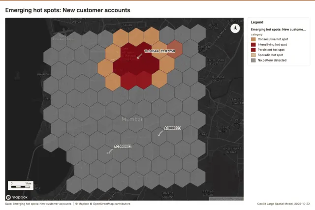 Emerging hot spots: New customer accounts
