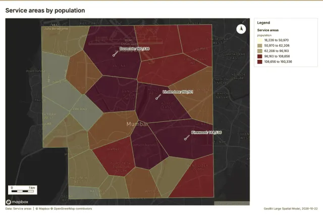 Service areas by population