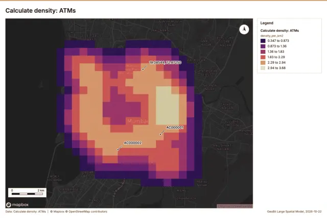 Calculate density: ATMs