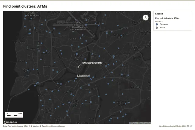 Find point clusters: ATMs