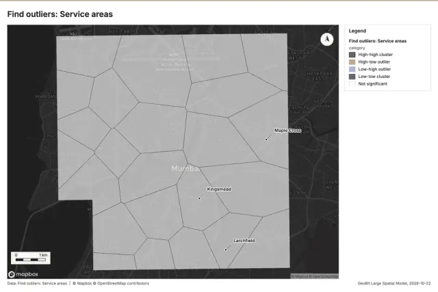 Find outliers: Service areas