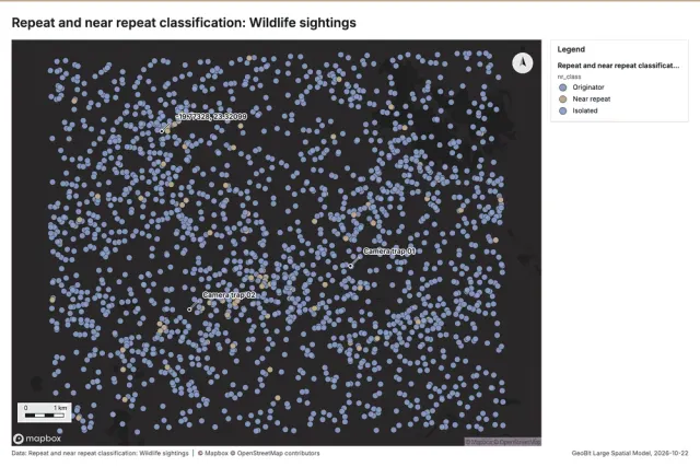Repeat and near repeat classification: Wildlife sightings