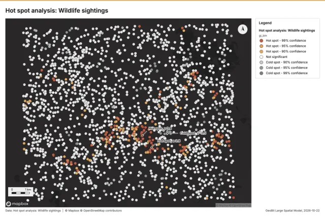Hot spot analysis: Wildlife sightings