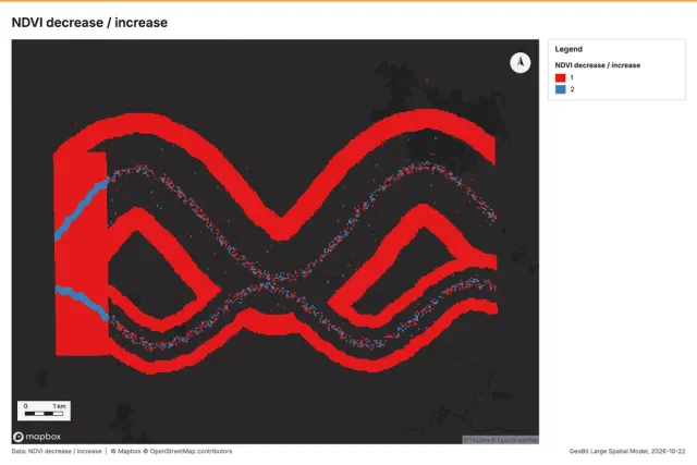 NDVI decrease / increase