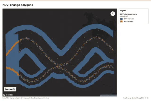 NDVI change polygons