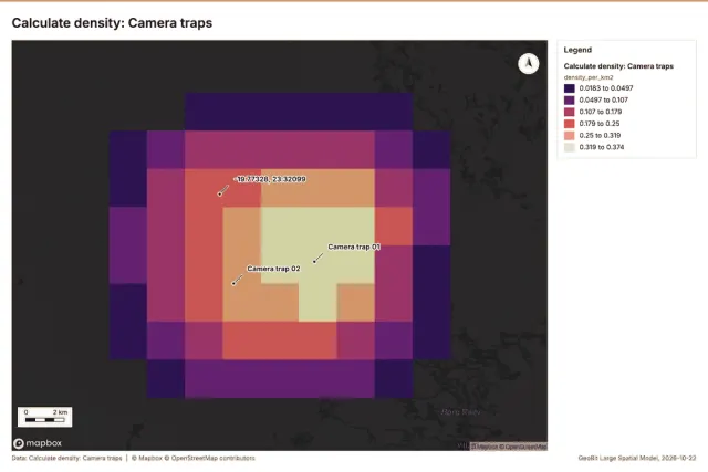Calculate density: Camera traps