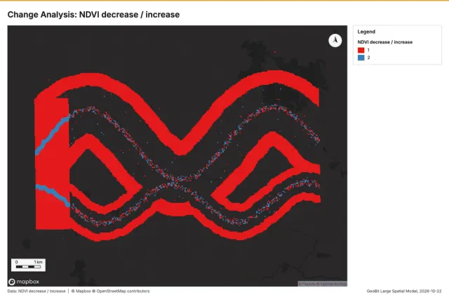 Change Analysis: NDVI decrease / increase