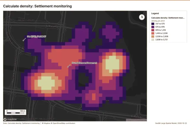 Calculate density: Settlement monitoring