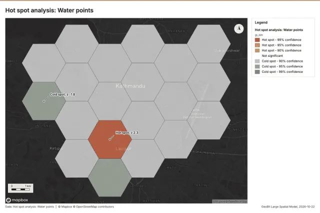 Hot spot analysis: Water points