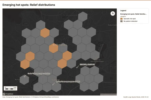 Emerging hot spots: Relief distributions