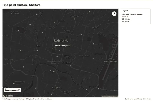Find point clusters: Shelters