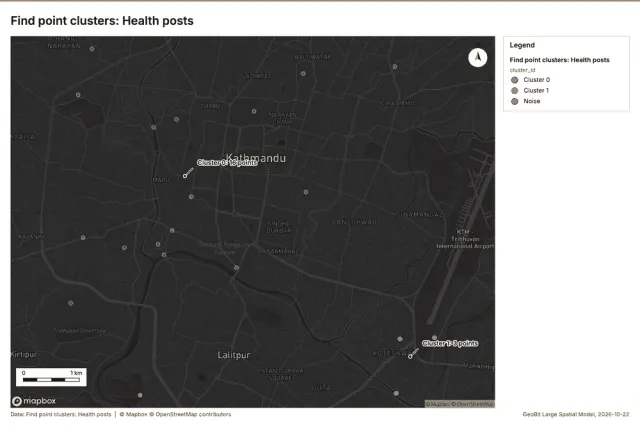 Find point clusters: Health posts