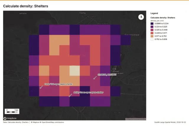 Calculate density: Shelters
