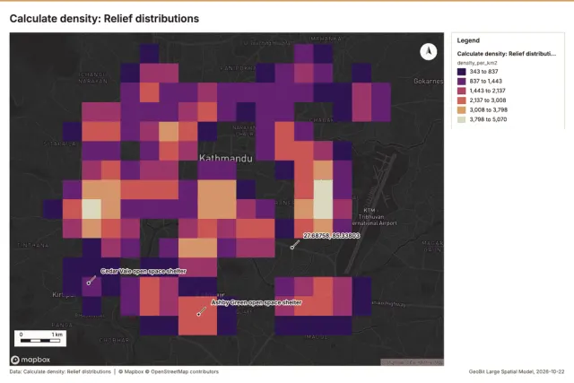 Calculate density: Relief distributions
