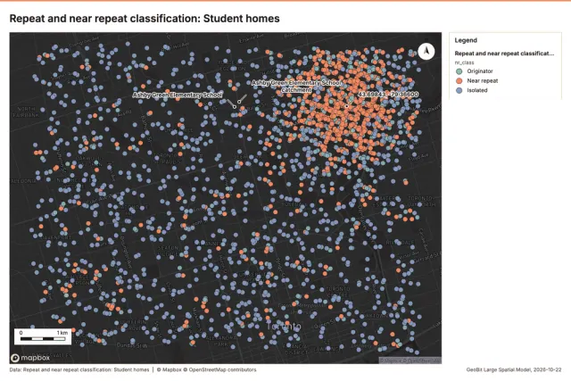 Repeat and near repeat classification: Student homes