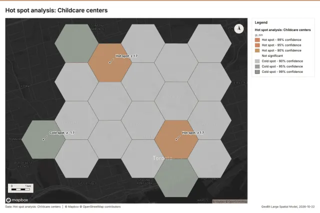 Hot spot analysis: Childcare centers