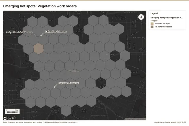 Emerging hot spots: Vegetation work orders