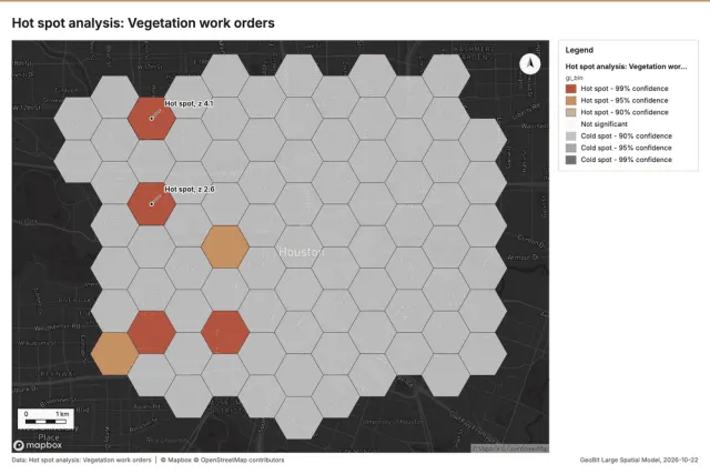 Hot spot analysis: Vegetation work orders