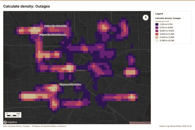 Calculate density: Outages