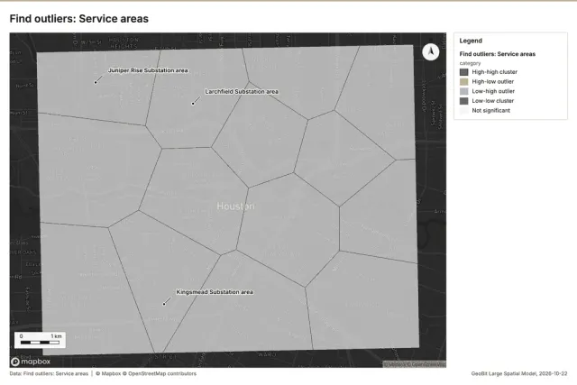 Find outliers: Service areas