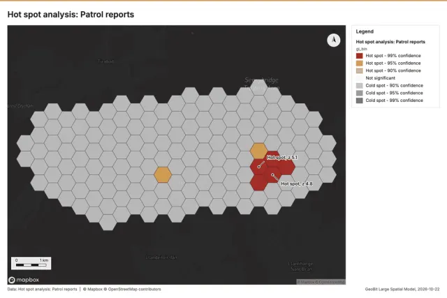 Hot spot analysis: Patrol reports