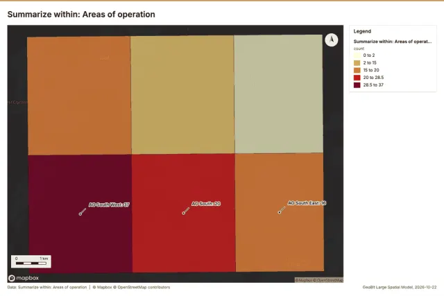 Summarize within: Areas of operation