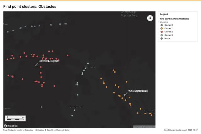 Find point clusters: Obstacles