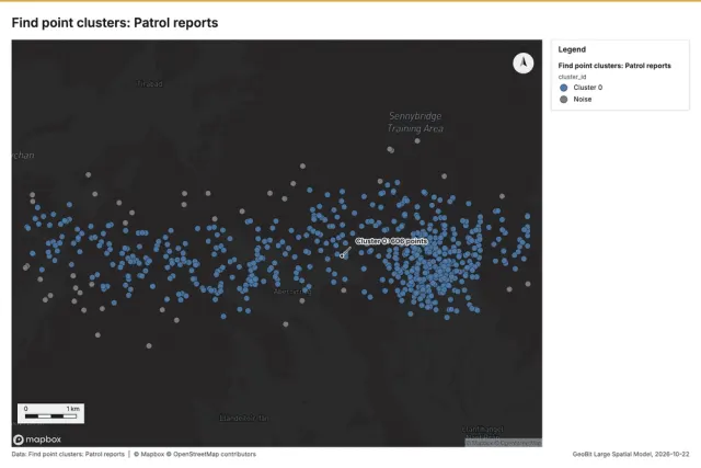 Find point clusters: Patrol reports