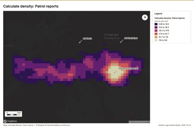 Calculate density: Patrol reports
