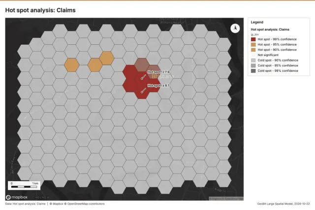 Hot spot analysis: Claims