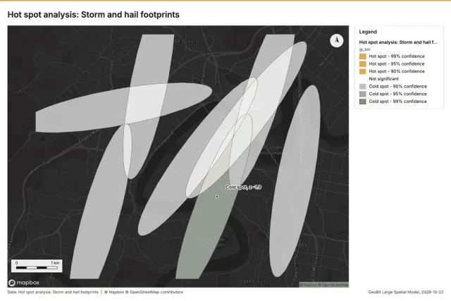 Hot spot analysis: Storm and hail footprints