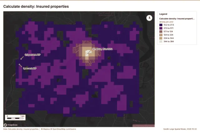 Calculate density: Insured properties