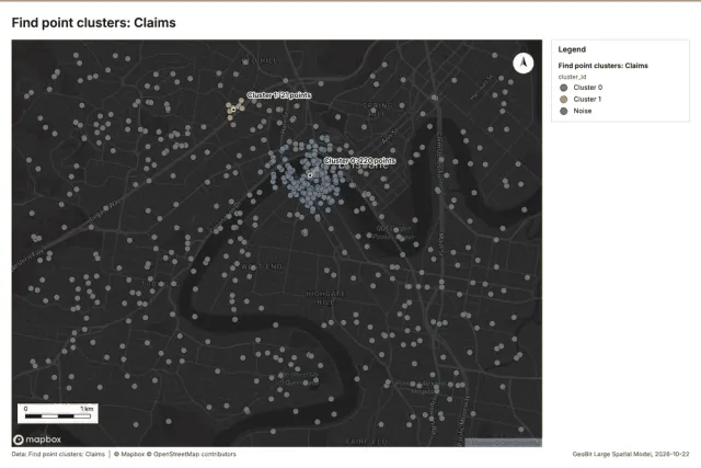 Find point clusters: Claims