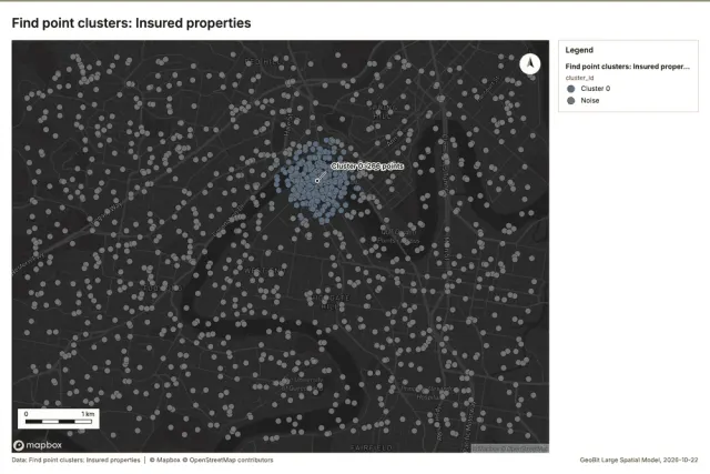 Find point clusters: Insured properties