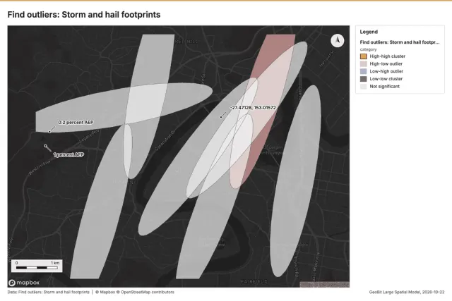 Find outliers: Storm and hail footprints
