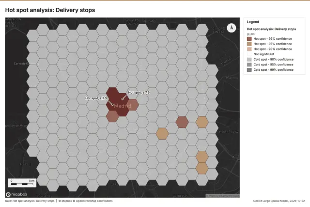 Hot spot analysis: Delivery stops