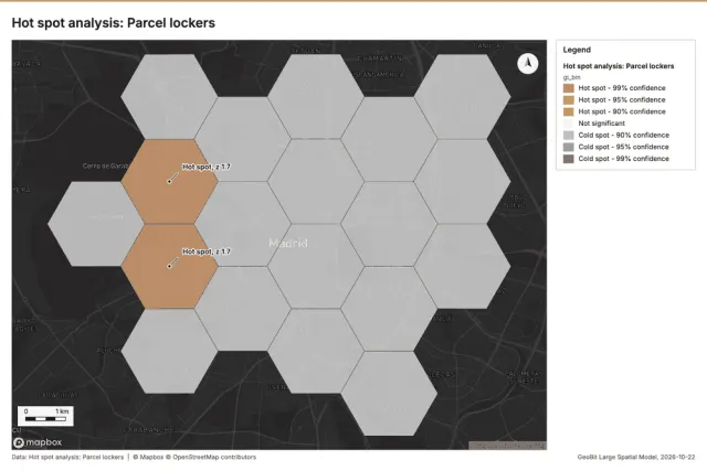 Hot spot analysis: Parcel lockers
