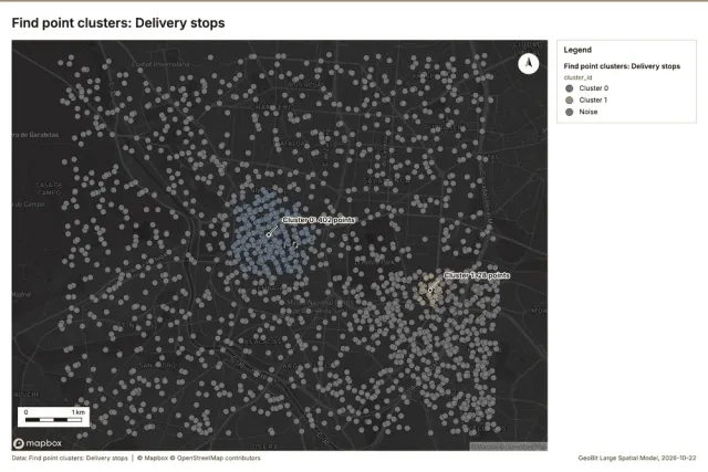 Find point clusters: Delivery stops