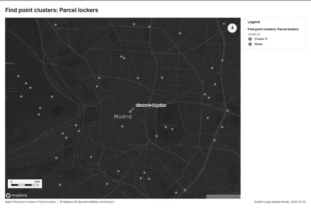 Find point clusters: Parcel lockers