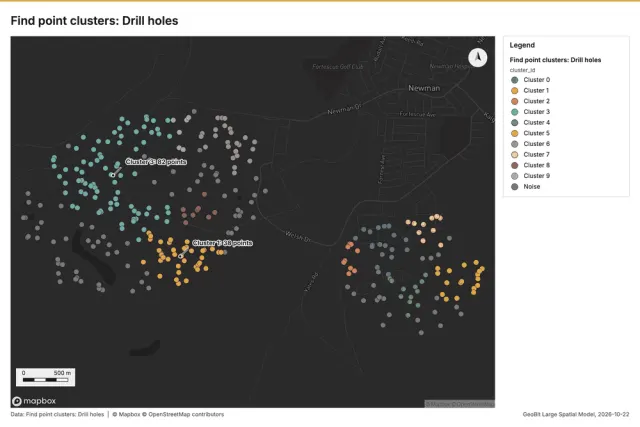 Find point clusters: Drill holes