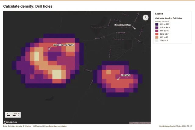 Calculate density: Drill holes