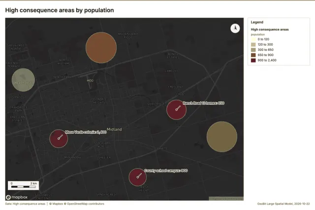 High consequence areas by population