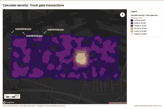 Calculate density: Truck gate transactions