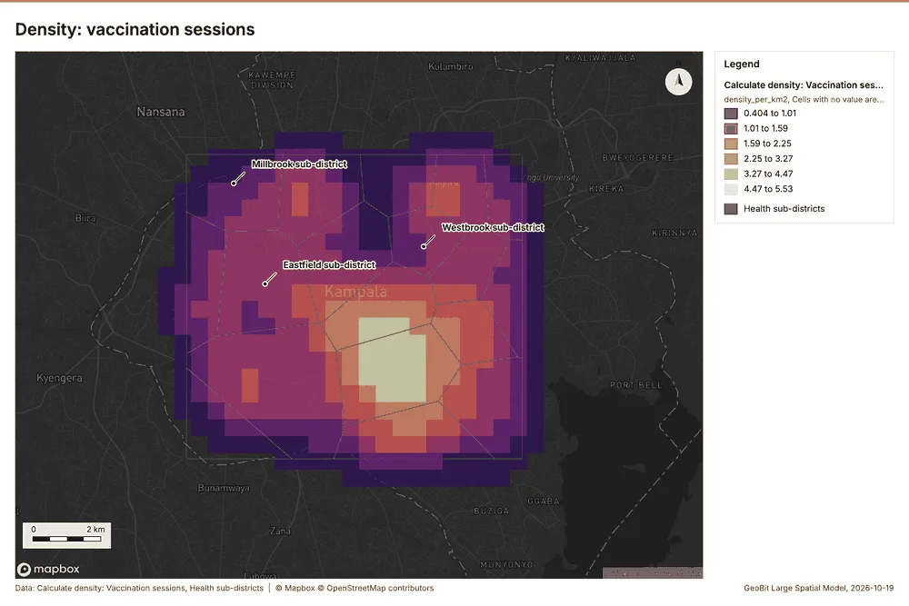 Density: vaccination sessions