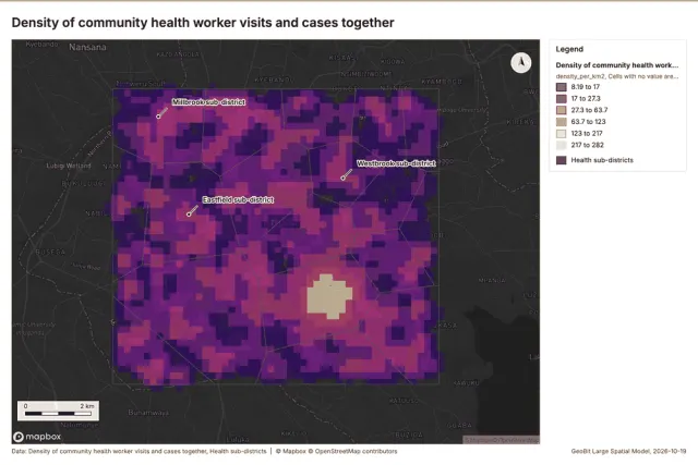 Density of community health worker visits and cases together