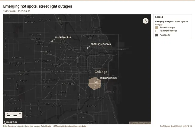 Emerging hot spots: street light outages