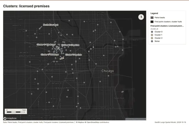Clusters: licensed premises